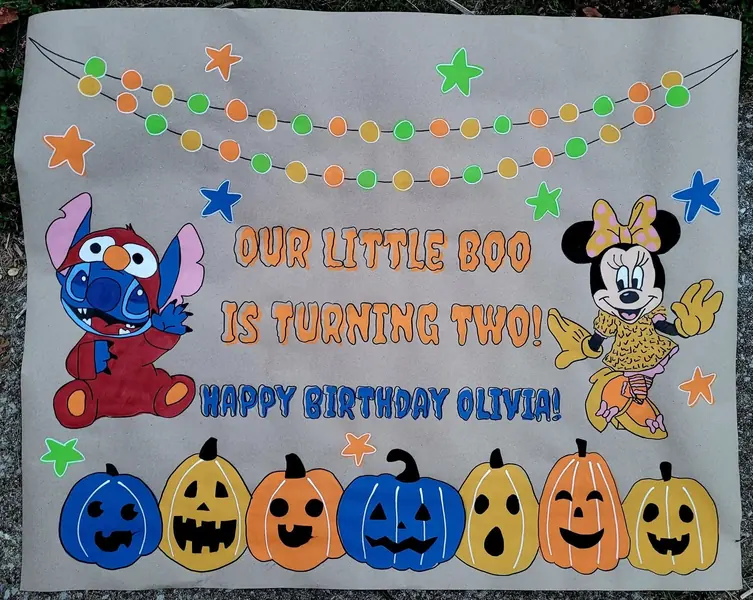 Our Little Boo Is Turning Two Halloween birthday banner
