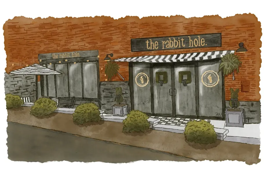 Illustration of The Rabbit Hole storefront