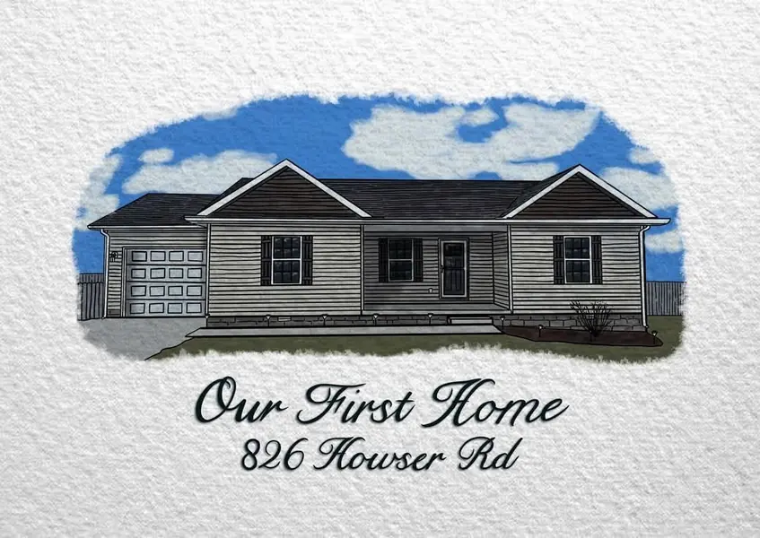 Our First Home house portrait illustration